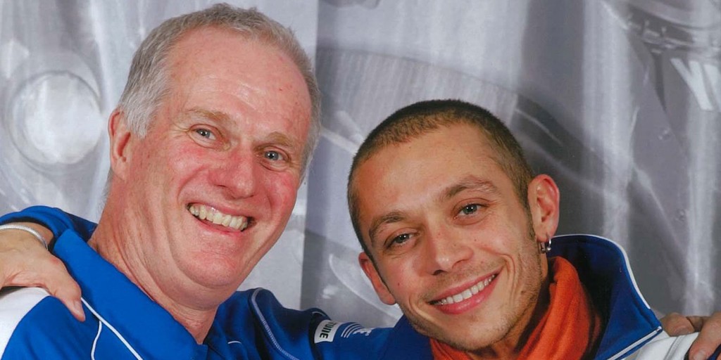 True character: Ken Wootton (left) with Valentino Rossi at the Phillip Island MotoGP in 2009.