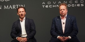Red Bull Racing team principal Christian Horner and Aston Martin CEO Andy Palmer