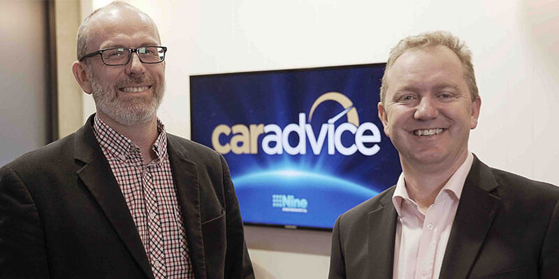 Andrew Beecher CEO and managing director of CarAdvice (left) and Alex Parsons, Nine's chief digital officer