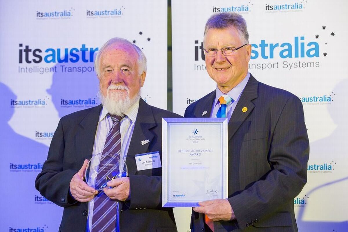 Recognised: The winner of the Max Lay Lifetime Achievement Award, Ian Oxworth, who was responsible for the implementation of the tolling and ITS systems on Melbourne’s EastLink Tollway.